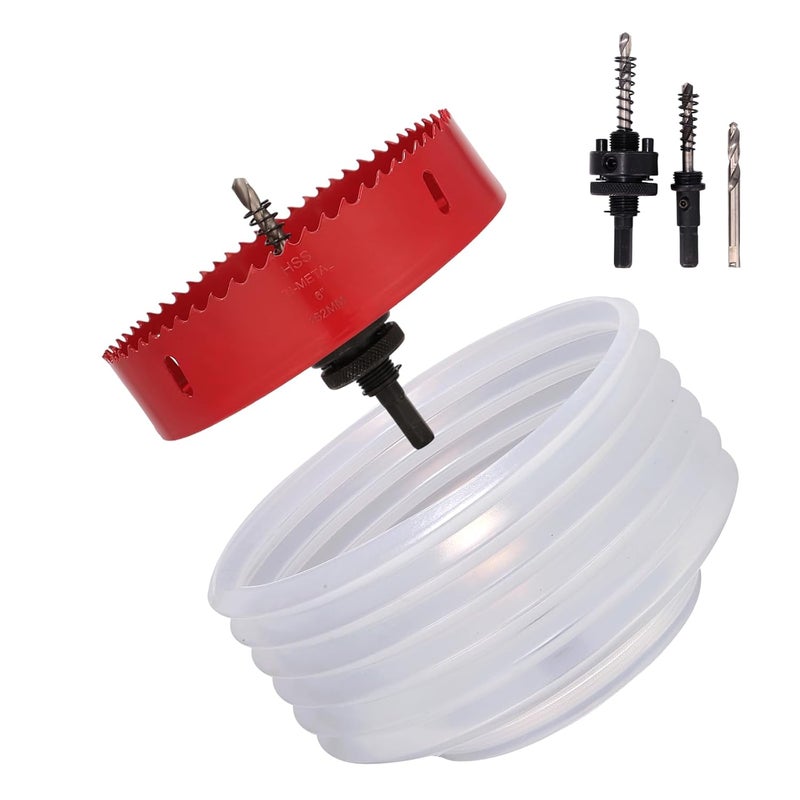 Nexigins 6-Inch Hole Saw for Recessed Lights and Can Lights - Bi-Metal 6in Hole Saw with Dust Bowl for 95% Dust Colletcion - Drill Hole Cutter Kit for Wood, Ceiling, Plastic and Metal - Image 1